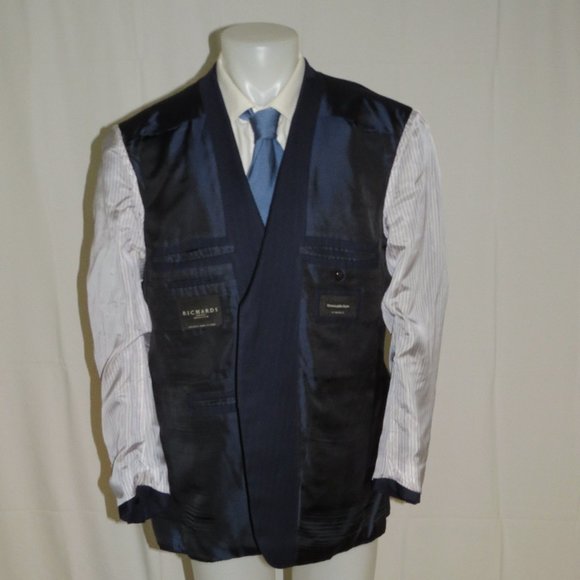 Ermenegildo Zegna 15milmil15 Blue Striped Recent Two Button Suit Jacket 48R - Picture 8 of 10